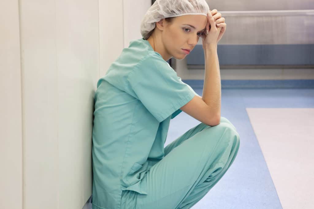 er nurse struggling with anxiety